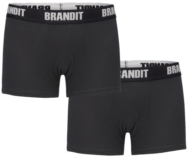 Brandit - Boxer Shorts Logo 2 Pack black-black