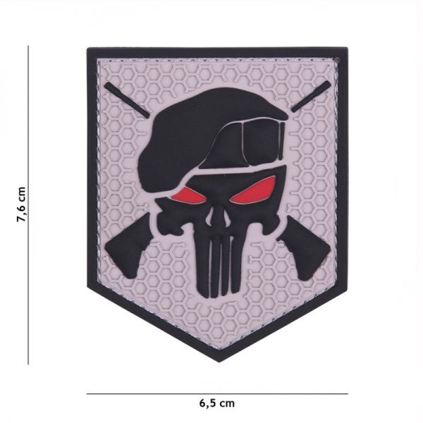 Klettabzeichen Commando Punisher - grau