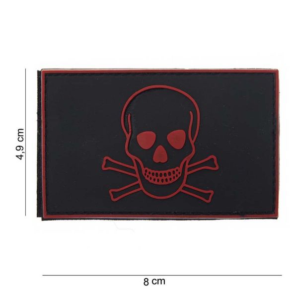 Klettabzeichen Skull And Bones - rot