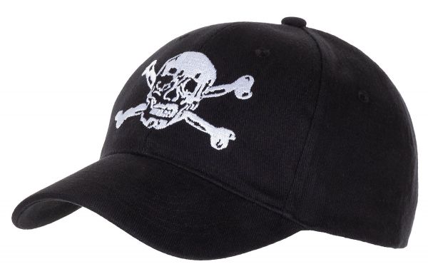 BB Cap, flach, &quot;Totenkopf&quot;, schwarz