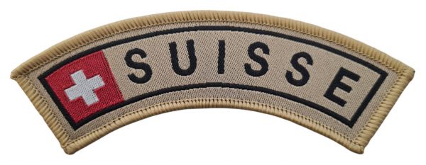 Klettabzeichen - Suisse beige/rot