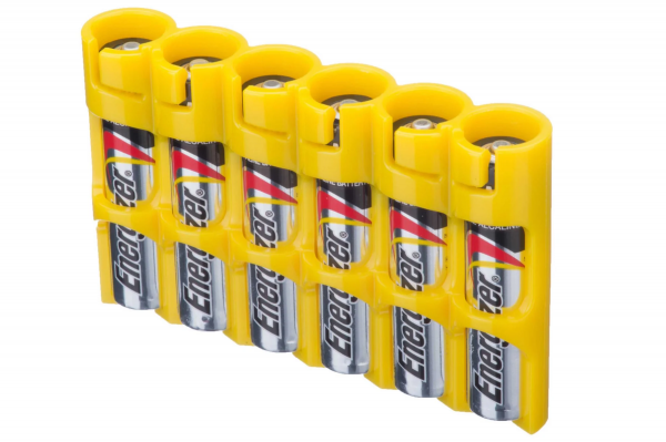 Storacell - Aufbewahrungsbox für 6 x AAA Batterien (gelb)