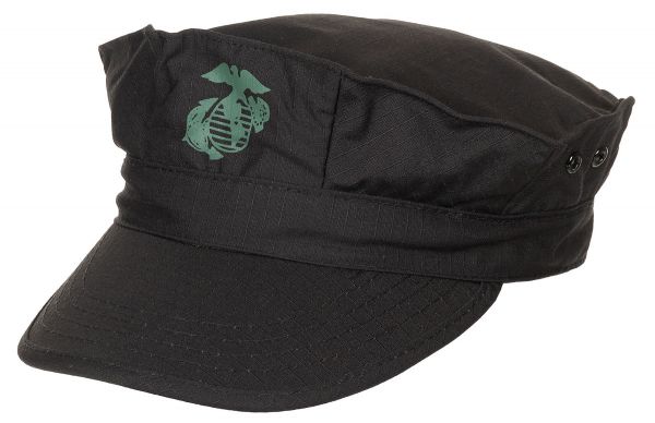 US Cap, &quot;USMC&quot;, Rip Stop, schwarz, Marine-Corps-Druck