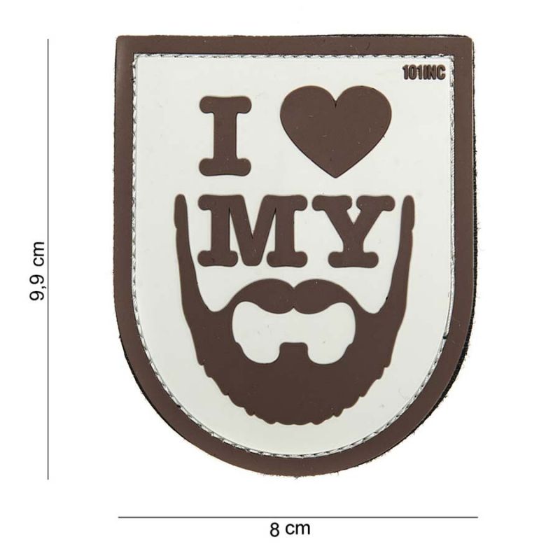 Image of Klettabzeichen I Love My Beard - grau