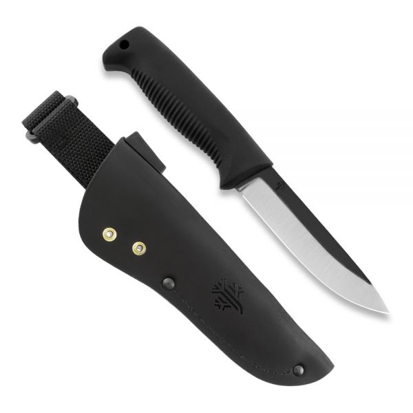 Peltonen Knives - M07 Ranger Puukko schwarz, unbeschichtet, Lederscheide (schwarz)