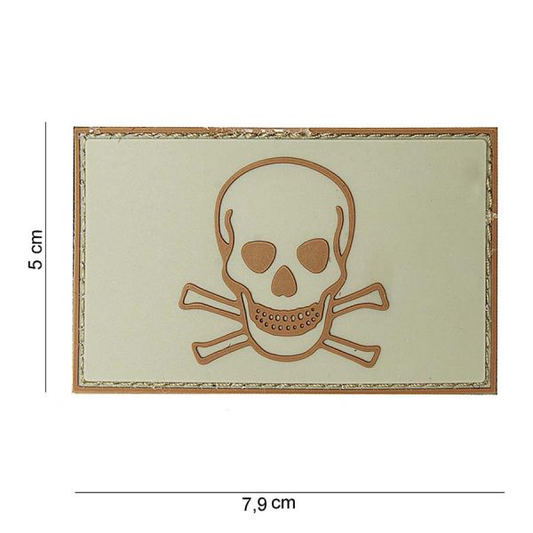 Klettabzeichen Skull And Bones - beige
