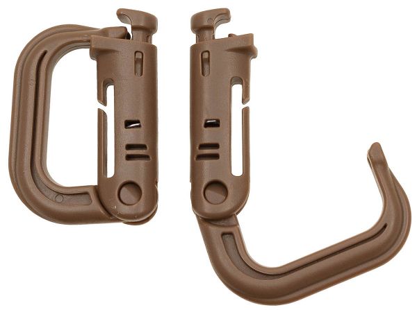 Karabiner, Plastik, &quot;MOLLE&quot;, coyote tan, 2er Pack