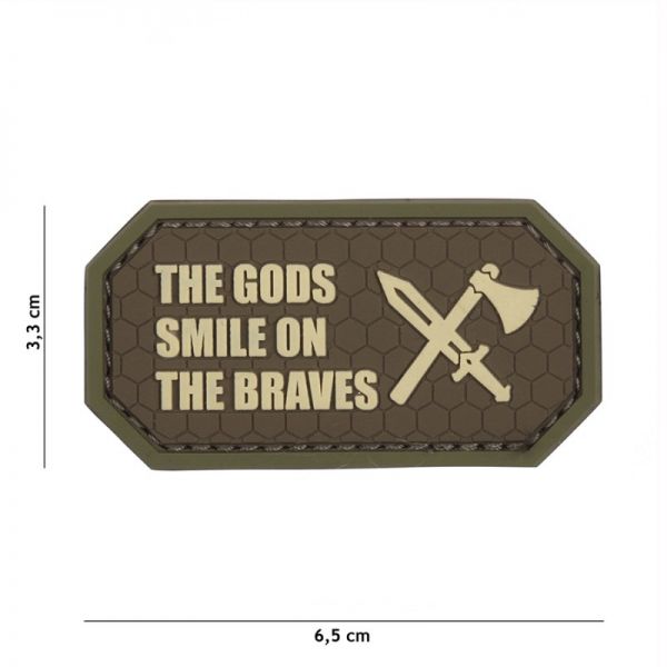 Klettabzeichen The gods smile on the braves - braun