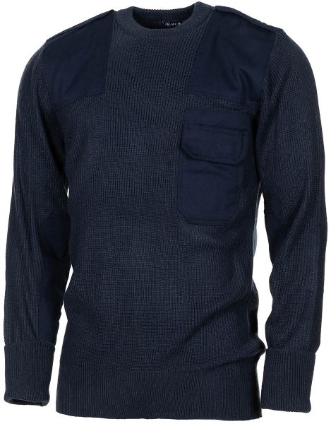 BW Pullover, mit Brusttasche, blau