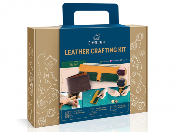 BeaverCraft - Lederhandwerk-Set „Wallet“ (Forest Brown)