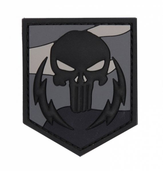 Klettabzeichen Punisher thunderstruck - dark camo