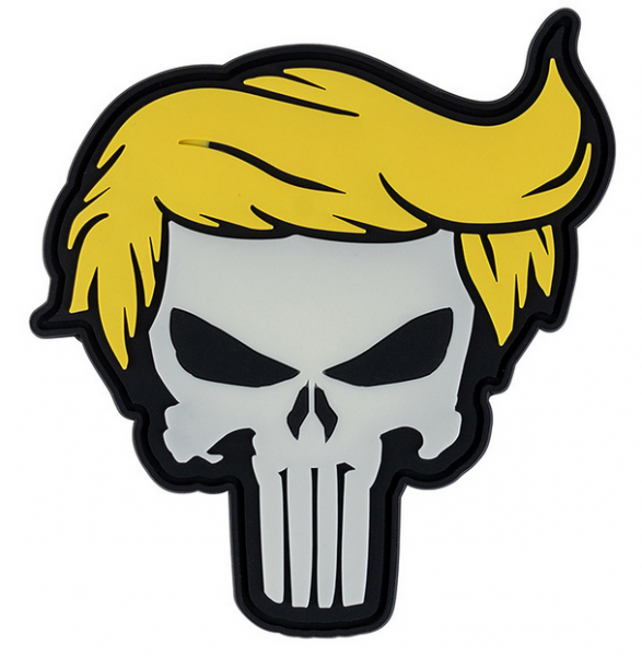 Klettabzeichen Punish skull yellow hair - glow in the dark