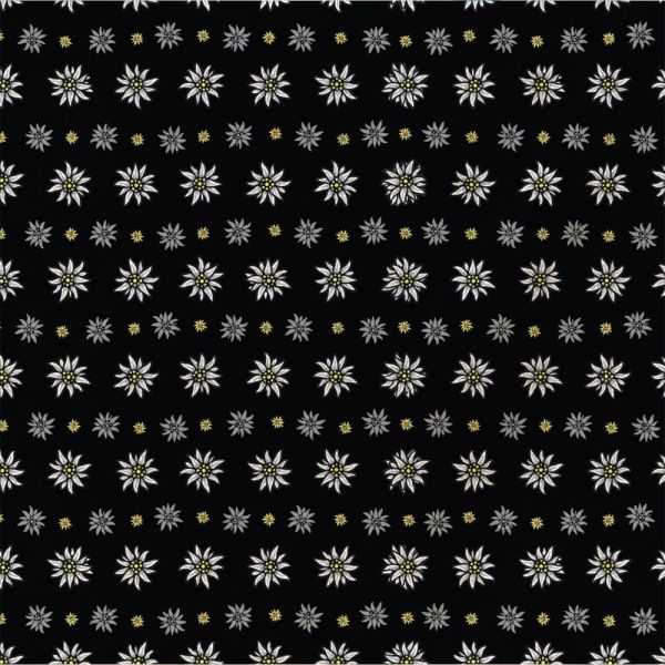 Bandana, schwarz Edelweiss, Gr. 55 x 55 cm, Baumwolle