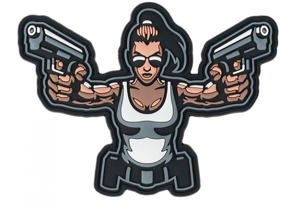 Klettabzeichen Gun girl - color