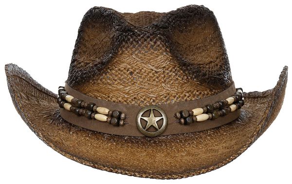Strohhut, &quot;Tennessee&quot;, mit Hutband, braun-schwarz