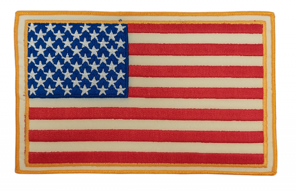 Stickabzeichen - US Flag gold (gross)