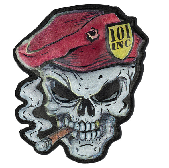 Klettabzeichen Skull Red beret - color