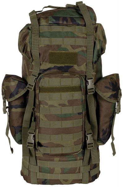 BW Kampfrucksack, &quot;MOLLE&quot;, 65 l, Alu-Ausst., woodland
