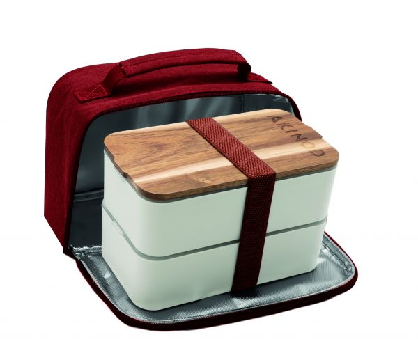 AKINOD - Lunch Box 11H58, Weiss / Rot meliert
