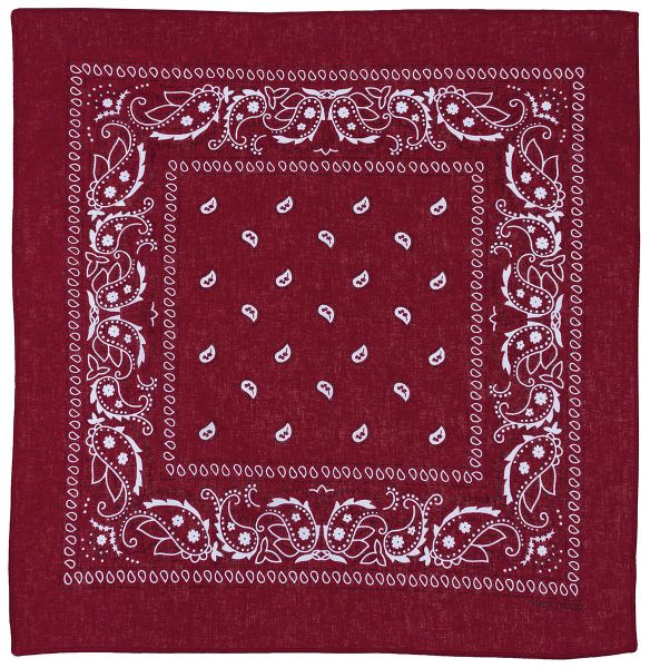 Bandana, burgund-weiss, ca. 55 x 55 cm, Baumwolle