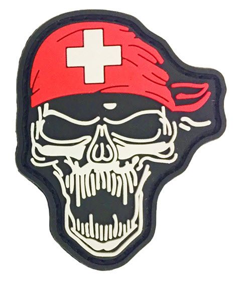 Klettabzeichen Totenkopf &quot;Bandana Schweiz&quot;