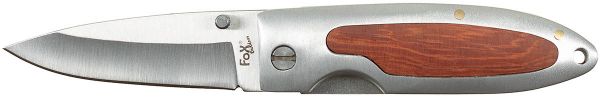 Klappmesser, Einhand, silber, Holzeinlage