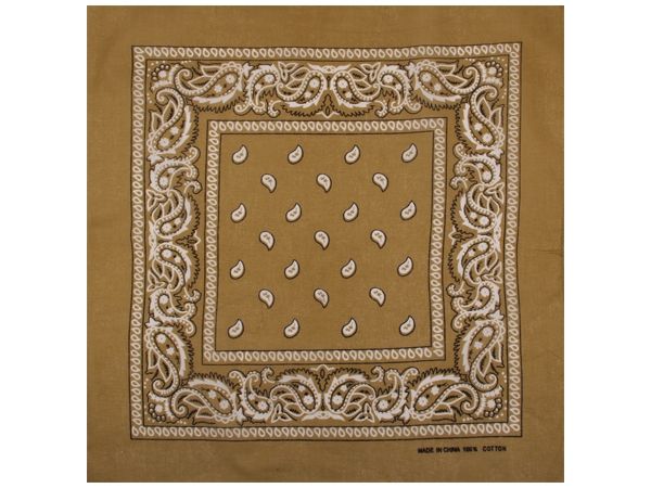 Bandana, ocker-weiss, Gr. 55 x 55 cm, Baumwolle