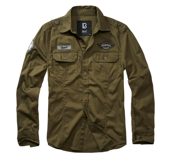 Brandit - Luis Vintage Shirt Long Sleeve olive