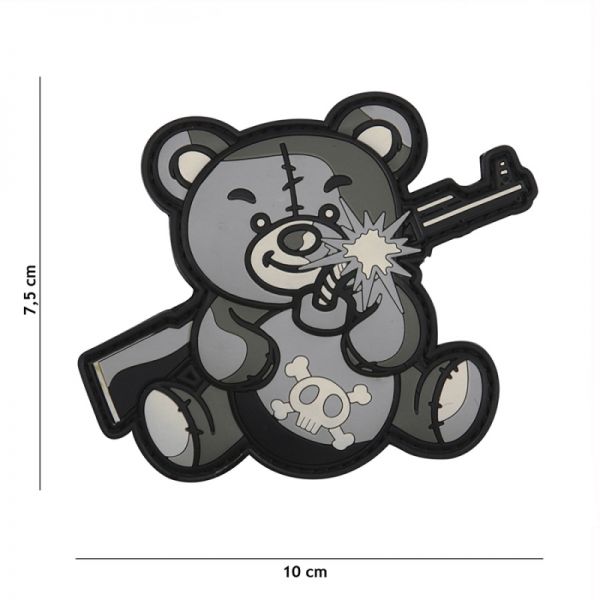 Klettabzeichen Terror Teddy - grau