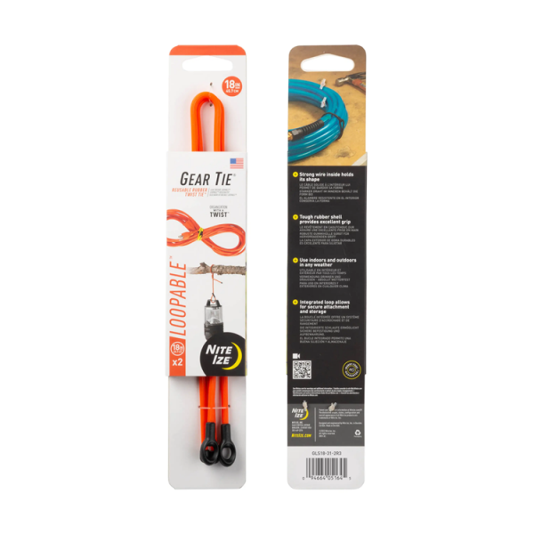Nite Ize - Mehrzweckbinder Gear Tie Loopable, 18 Inch (orange)