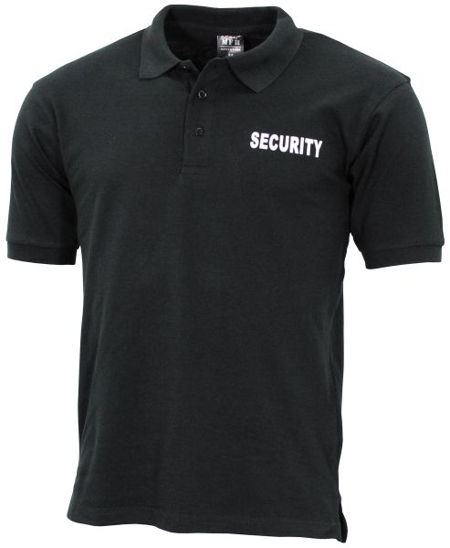 Poloshirt, schwarz, &quot;Security&quot;, bedruckt