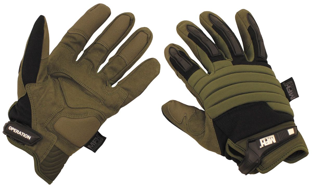 Image of Tactical Handschuhe, "Operation", oliv-schwarz