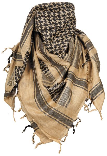 Halstuch, &quot;Shemagh&quot;, sand-schwarz