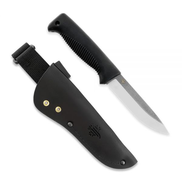 Peltonen Knives - M07 N690 Ranger Puukko schwarz, unbeschichtet, Lederscheide (schwarz)