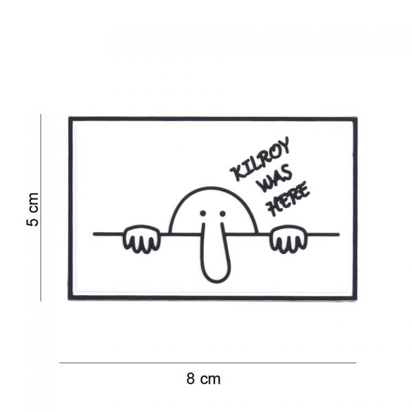 Klettabzeichen Kilroy Was Here - weiss