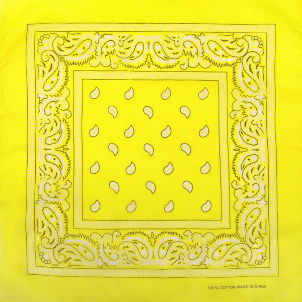 Bandana, gelb Paisley, Gr. 55 x 55 cm, Baumwolle