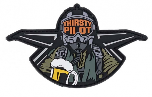 Klettabzeichen Thirsty Pilot - color