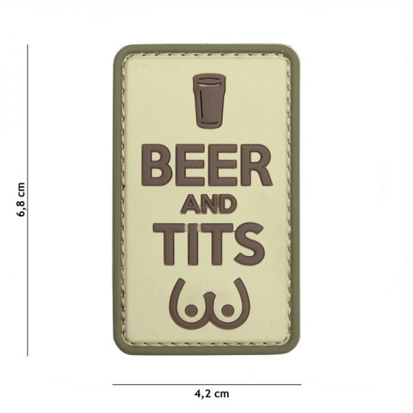 Klettabzeichen Beer And Tits - coyote