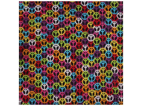 Bandana, peace farbig, Gr. 55 x 55 cm, Baumwolle