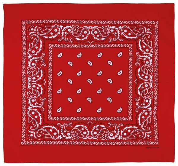 Bandana, rot-weiss, ca. 55 x 55 cm, Baumwolle