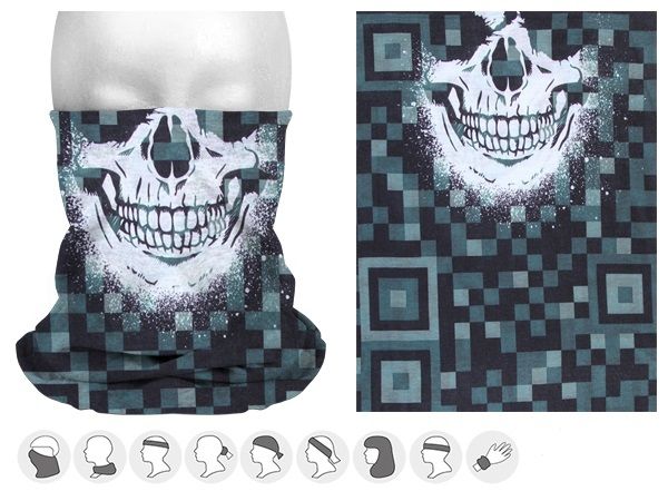 Mehrzweckschal 9 in 1, digital camouflage &quot;Skull&quot;