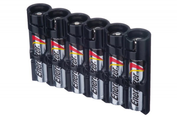 Storacell - Aufbewahrungsbox für 6 x AAA Batterien (schwarz)