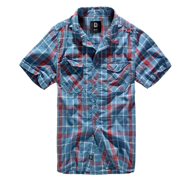 Brandit - Roadstar Shirt Short Sleeve red/blue