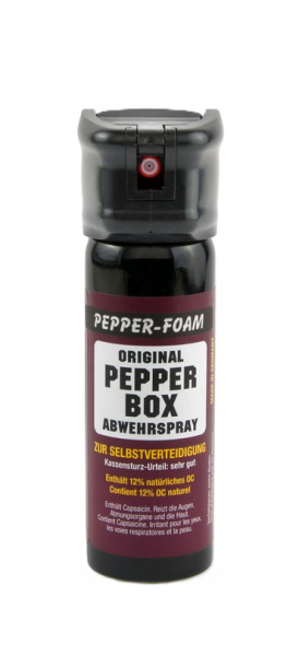 Pepper-Box Pfefferspray - 63 ml, Flip-Top Kappe (Schaum)