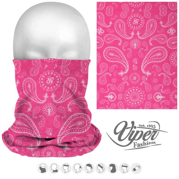 Mehrzweckschal 9 in 1, pink &quot;Paisley&quot;