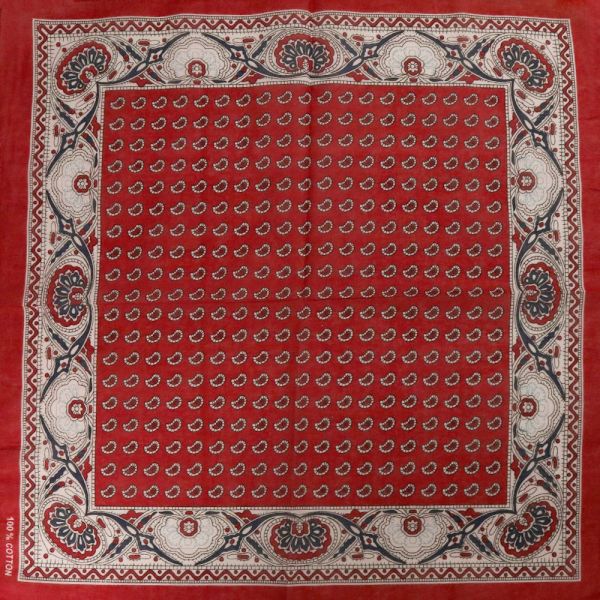 Bandana, rot Ornamente, Gr. 54 x 54 cm, Baumwolle