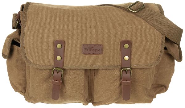 Handtasche, Canvas, &quot;PT&quot;, braun