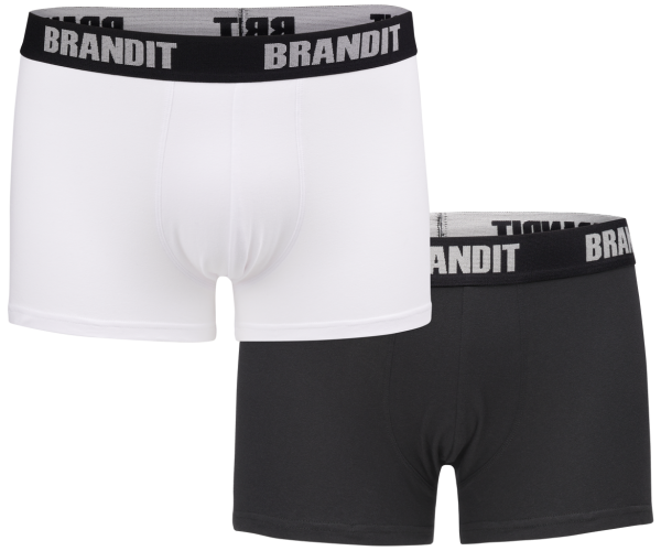 Brandit - Boxer Shorts Logo 2 Pack white-black