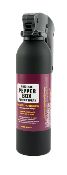Pepper-Box Pfefferspray - 400 ml, Federdeckel (Nebel)