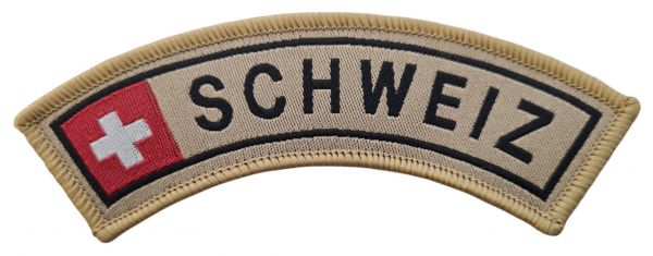 Klettabzeichen - Schweiz beige/rot